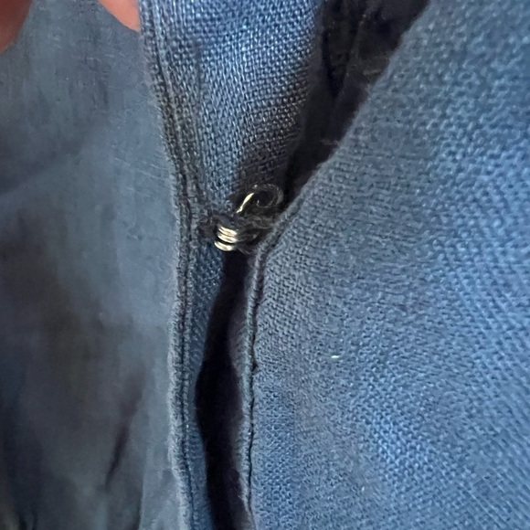 NWT new medium Anthropologie Somerset linen romper shorts navy blue - Picture 6 of 16